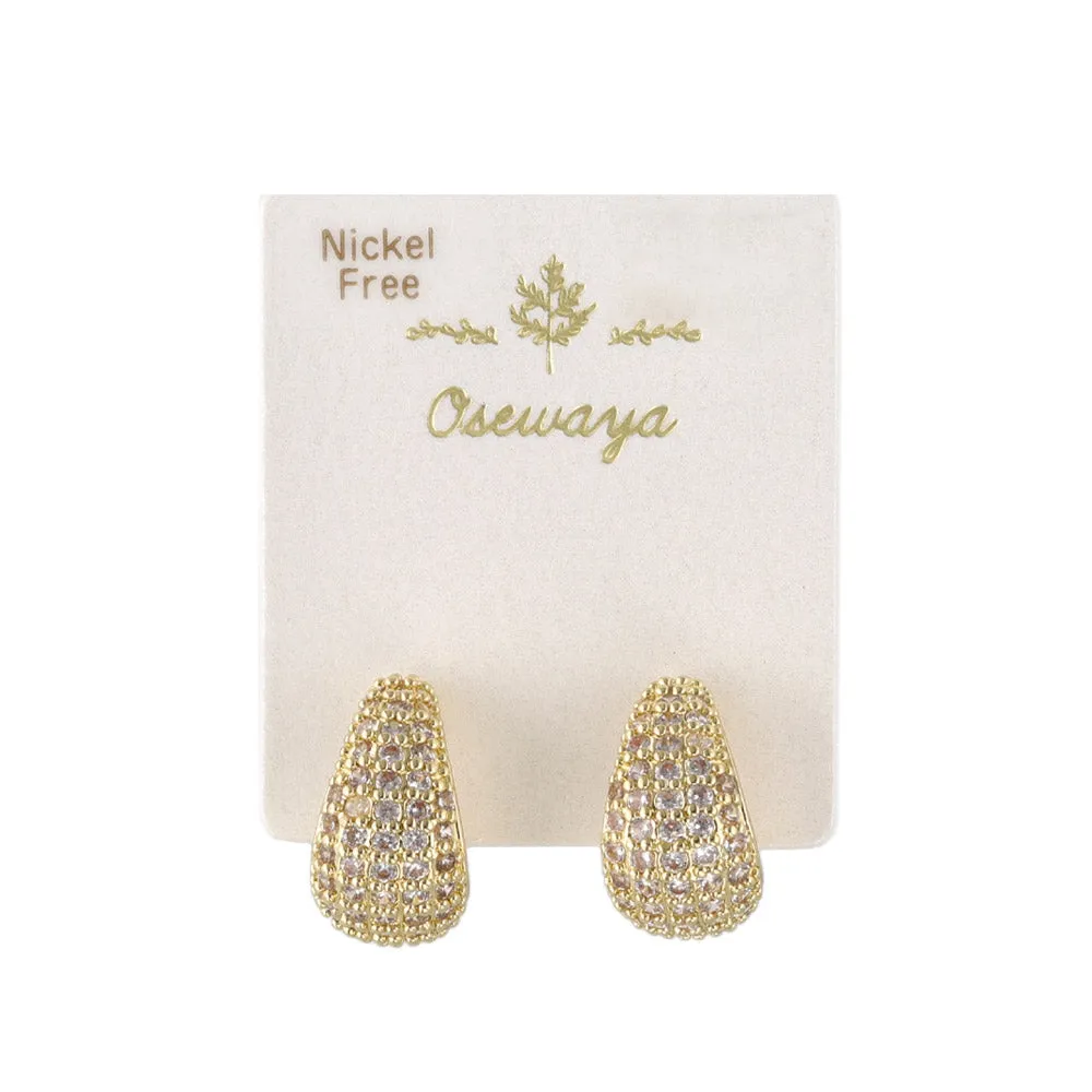 Diamante C Shaped Earrings