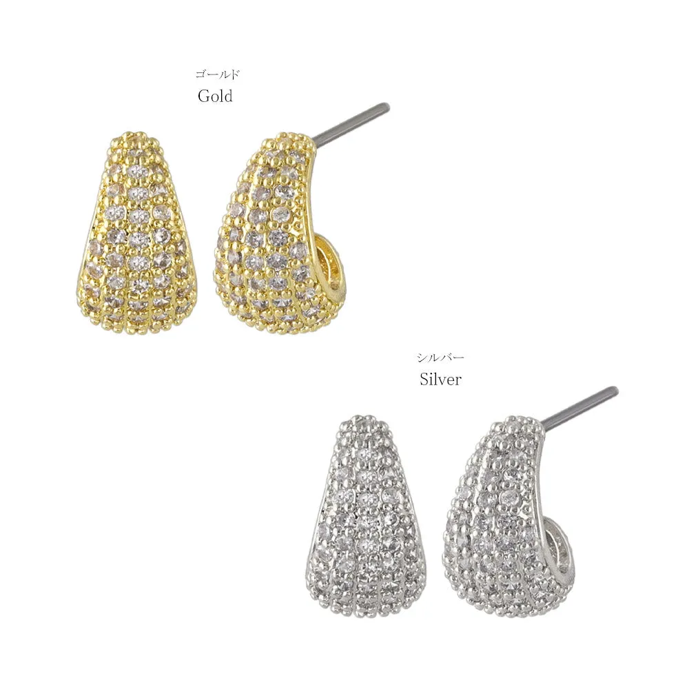 Diamante C Shaped Earrings