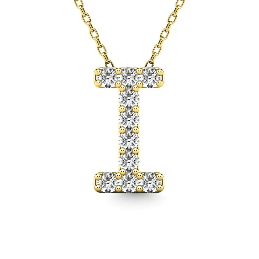 Diamond 1/10 Ct.Tw. Letter I Pendant in 14K Yellow Gold"