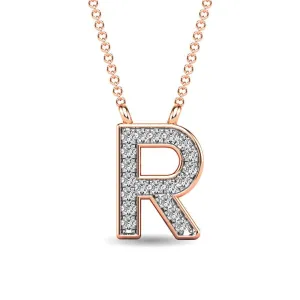 Diamond 1/20 Ct.Tw. Letter R Pendant in 10K Rose Gold