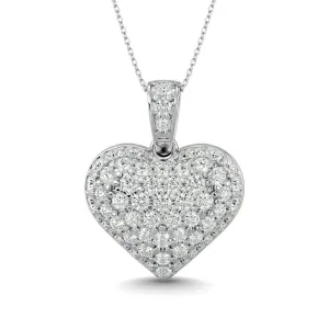 Diamond 2 ct tw Heart Pendant in 10K White Gold