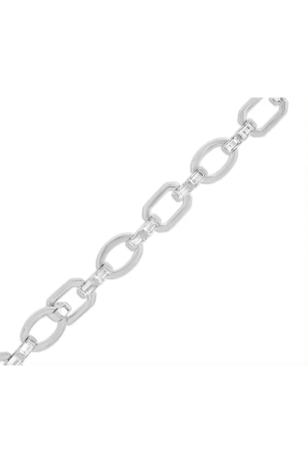 Diamond Baguette Flat Link Bracelet