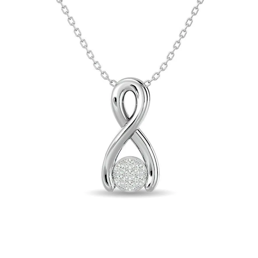 Diamond Fashion Pendant 1/10 ct tw in 10K White Gold