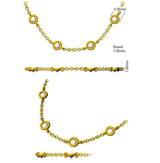 Diamond Yard Necklace 24 Inch 1.00ct F-VS Quality in 18k Yellow Gold