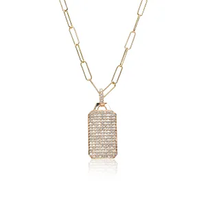 Dogtag Box Pave Pendant