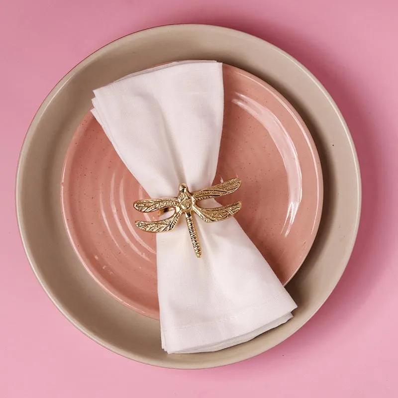 Dragonfly Gold Elegant Napkin Rings | Set of 4 , 6