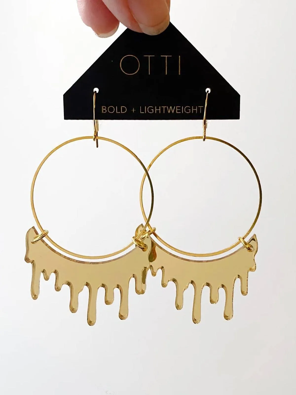 Drippy Hoop Gold Earrings