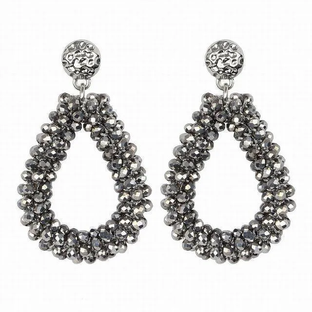 Duplicate! Baroque big long Tear drop Crystal earrings