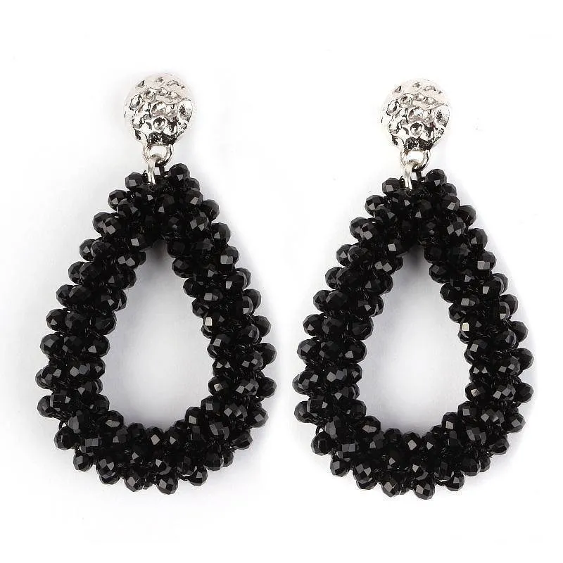 Duplicate! Baroque big long Tear drop Crystal earrings