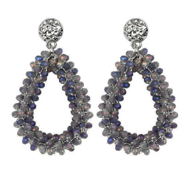 Duplicate! Baroque big long Tear drop Crystal earrings