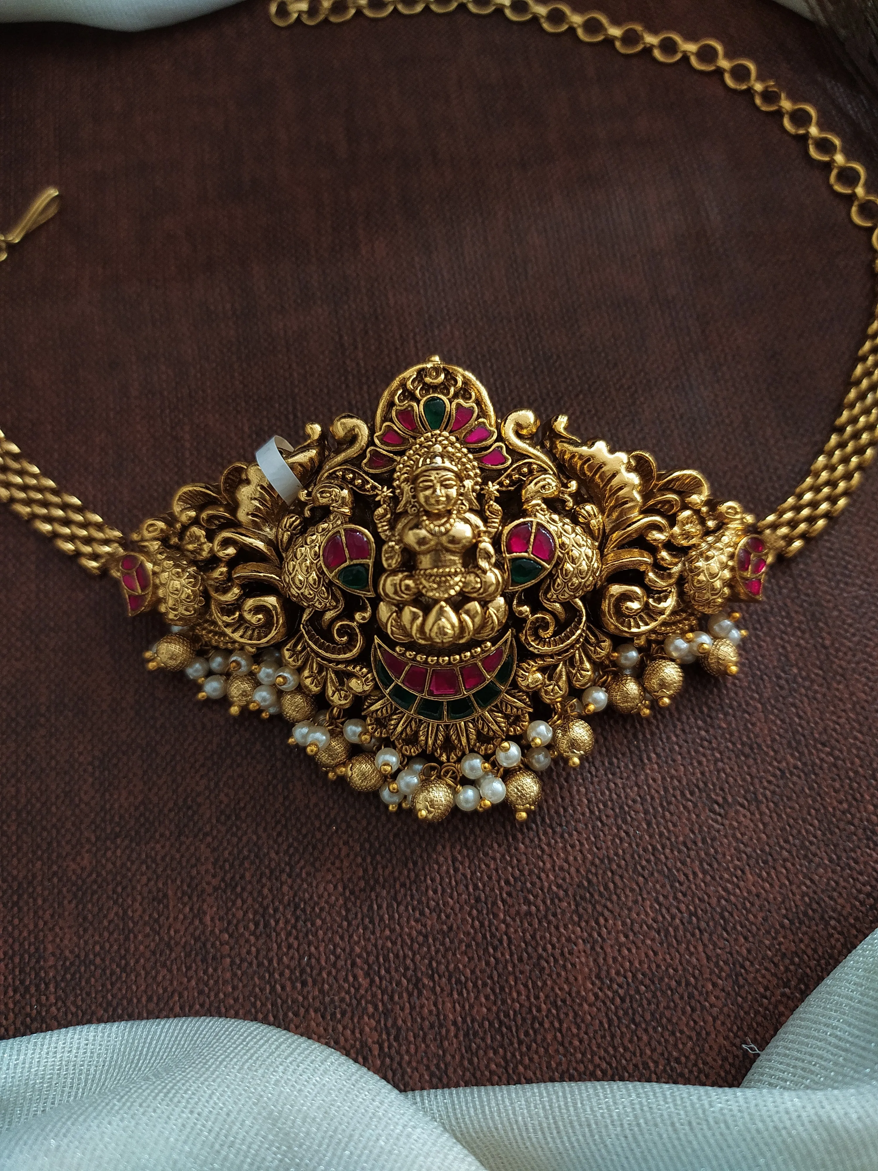 Elegant Devotional Small Lakshmi Choker Set