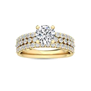 Elegant Gold Double Band Diamond Gold Ring