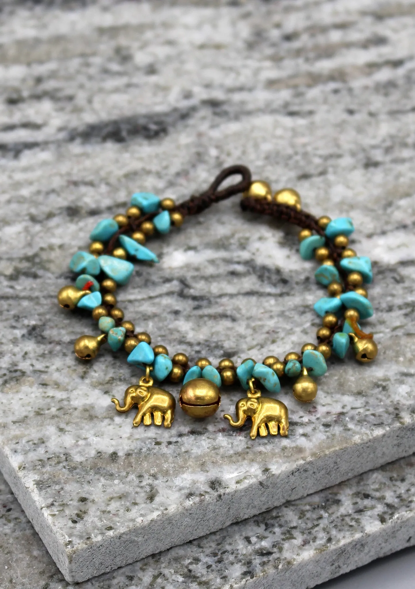 Elephant Charm Stone Beaded Baby's Anklet