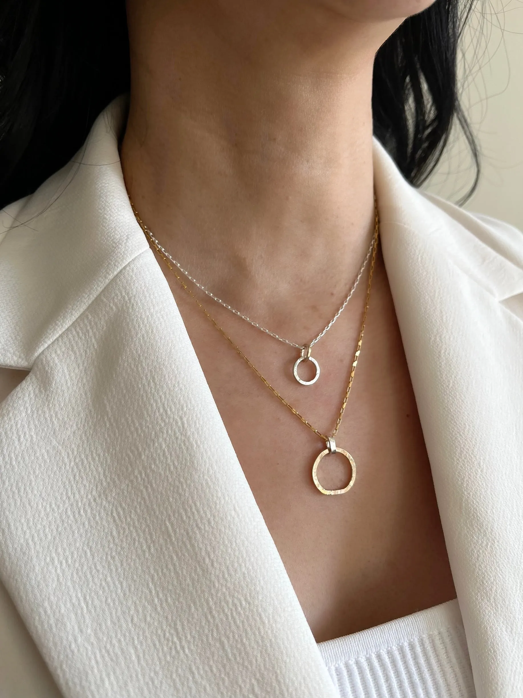 Ellipse Collection:  Bold Gold Ellipse Short Necklace