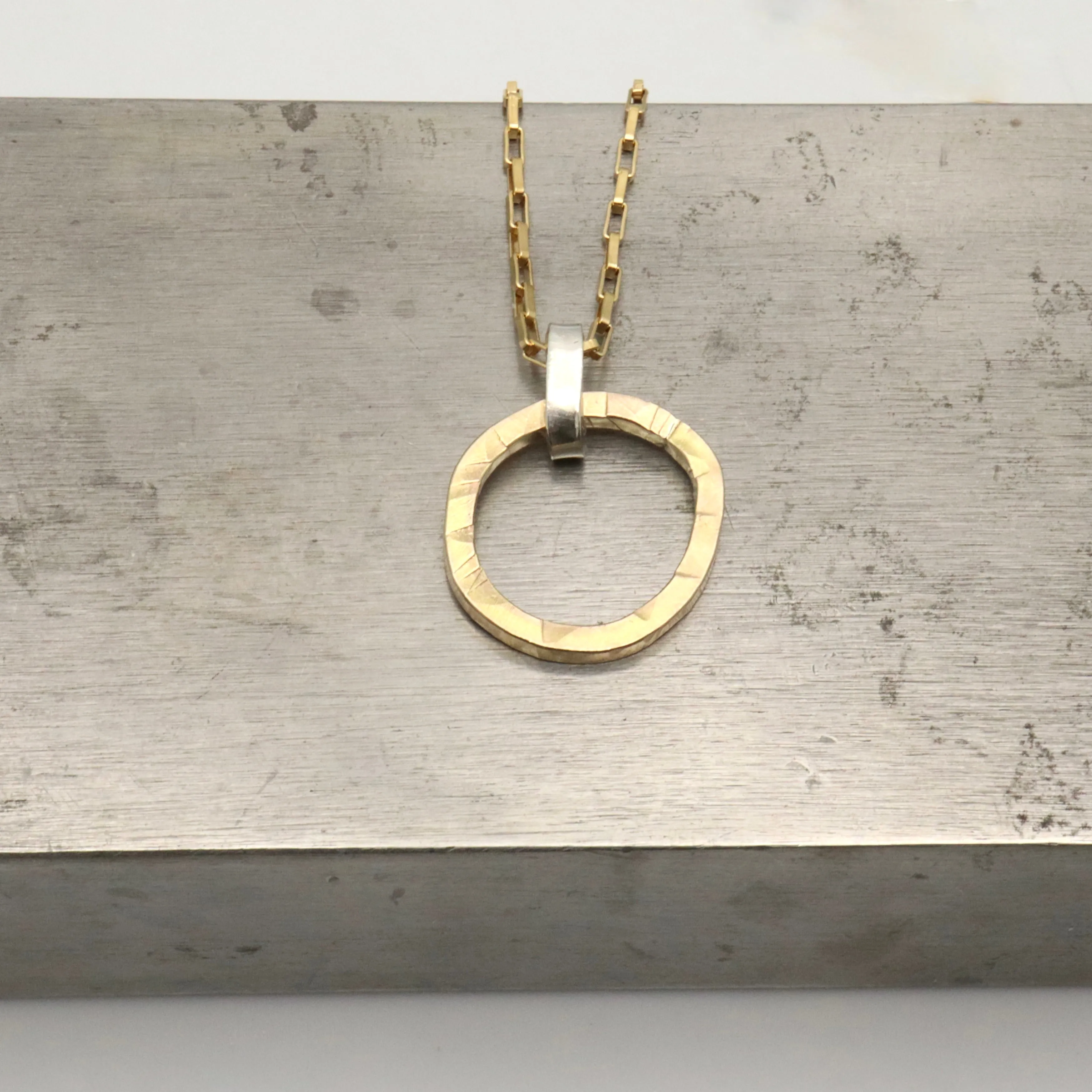 Ellipse Collection:  Bold Gold Ellipse Short Necklace