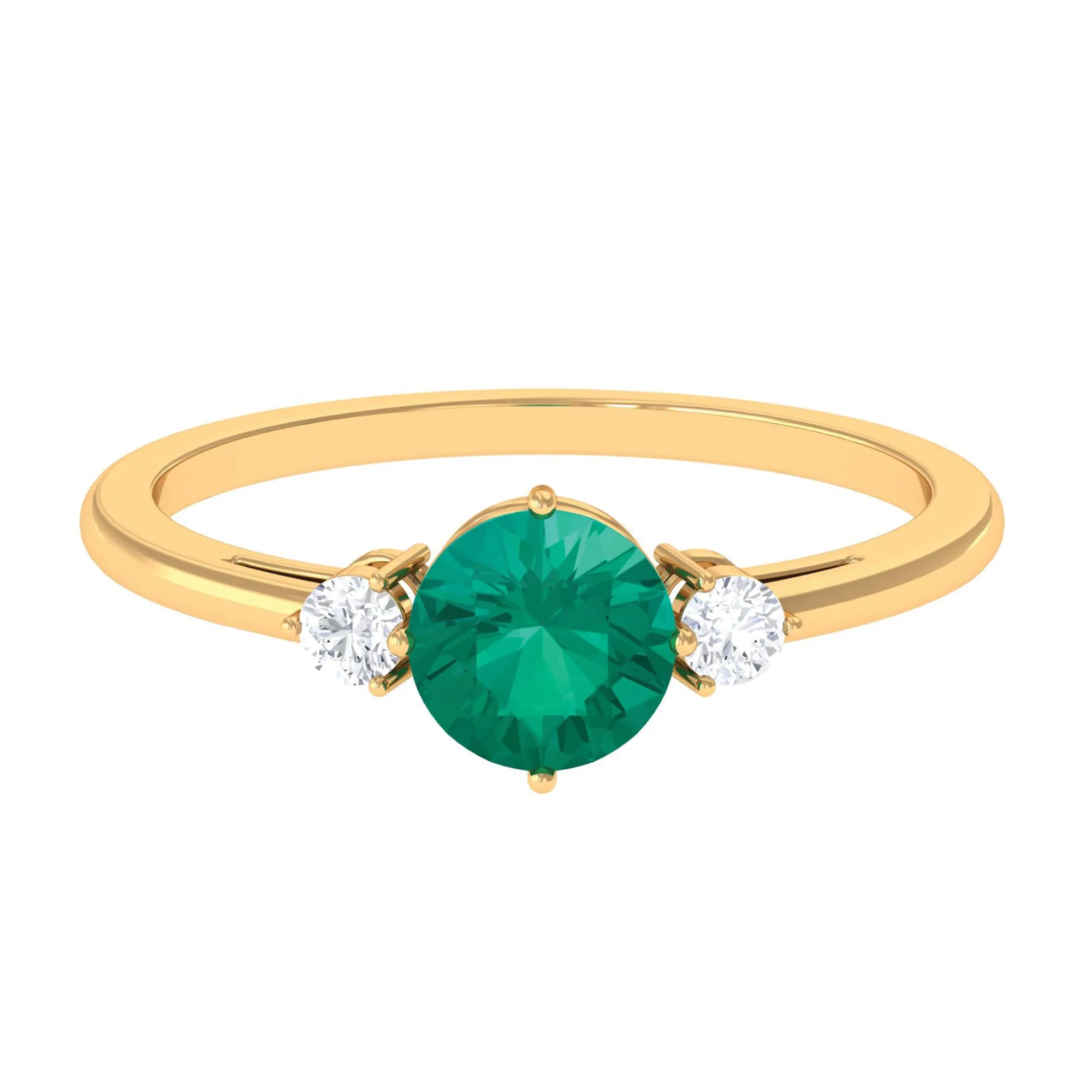 Emerald and Diamond Minimal Promise Ring