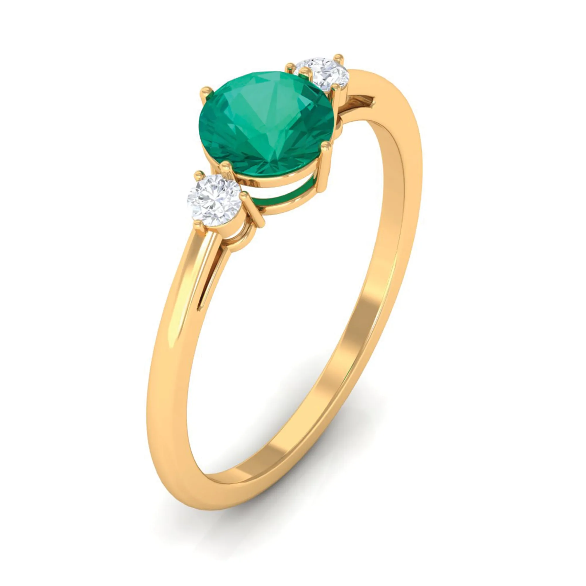 Emerald and Diamond Minimal Promise Ring