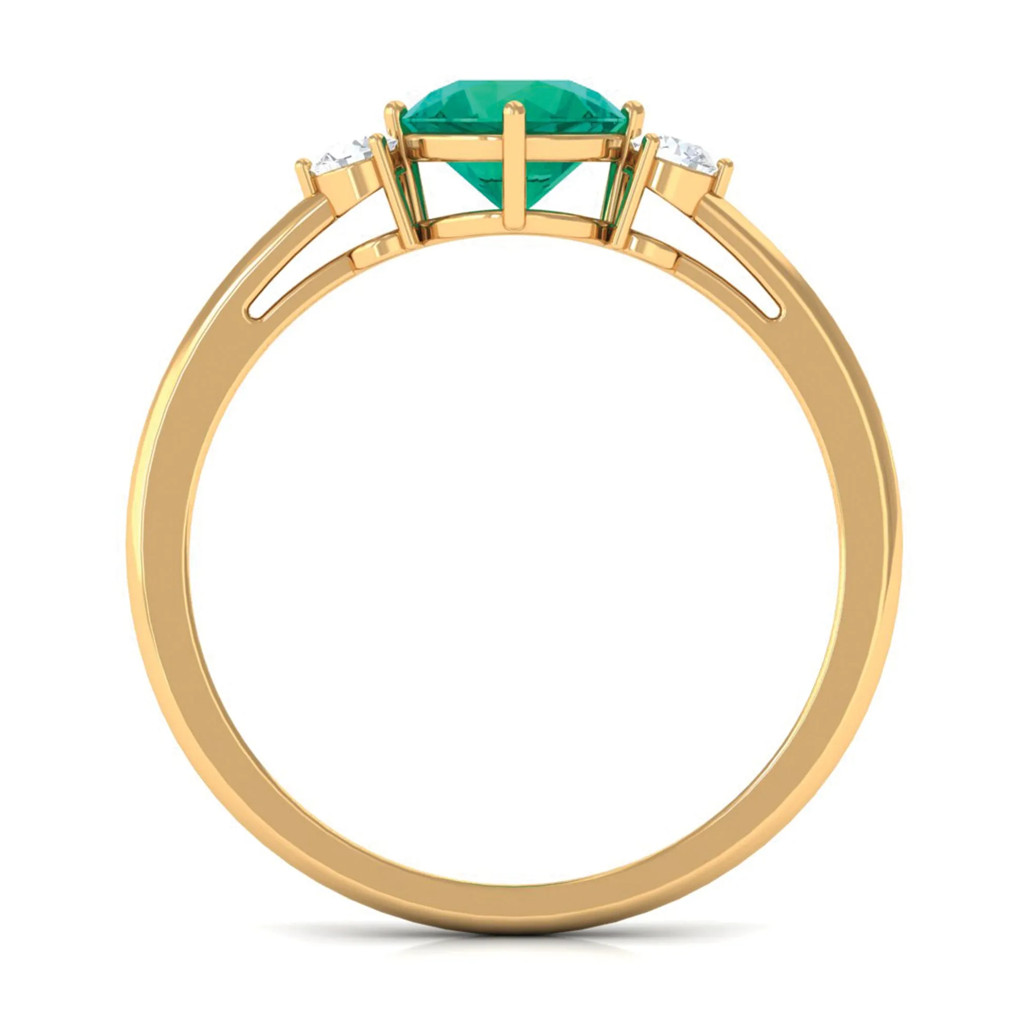 Emerald and Diamond Minimal Promise Ring