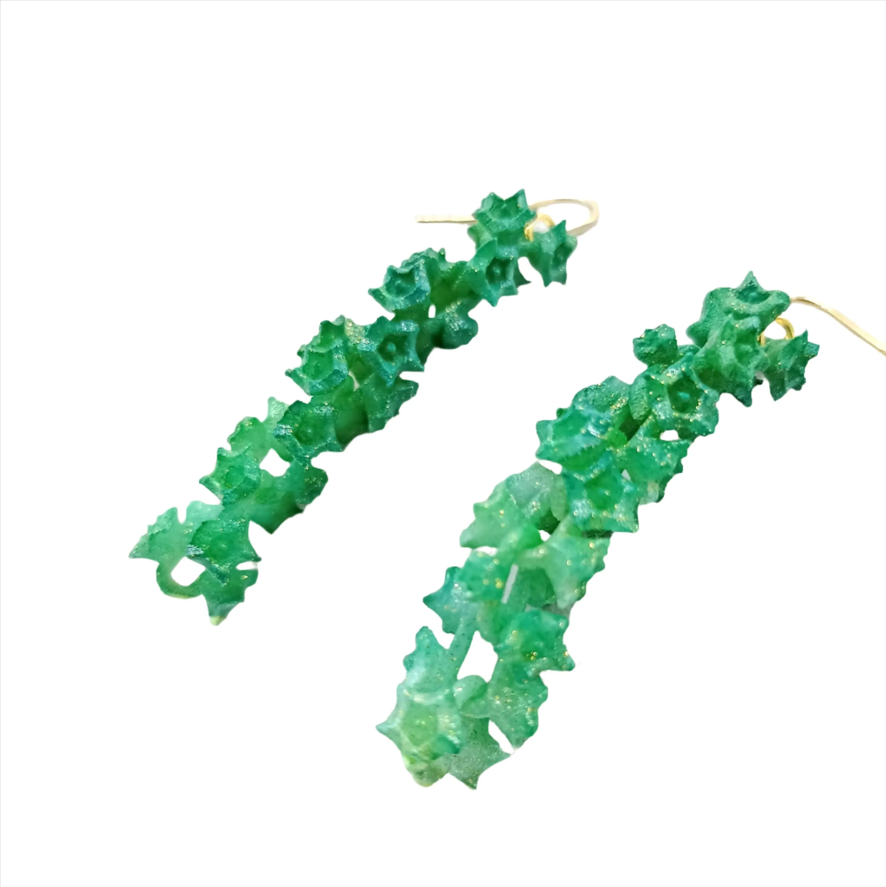 Emerald Sakura Earrings