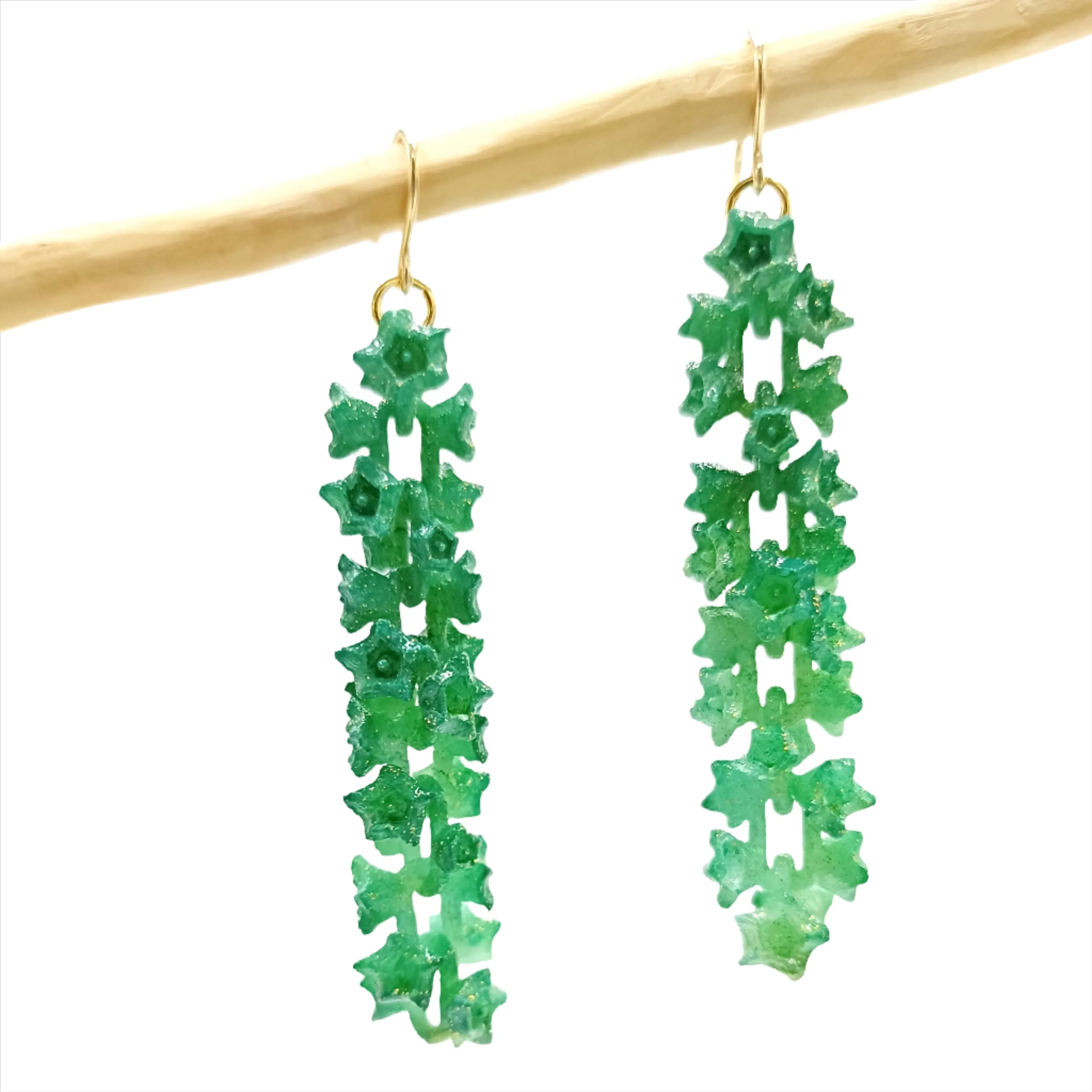 Emerald Sakura Earrings