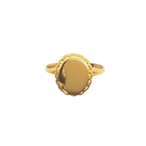 Estate Gold Scalloped Signet Ring