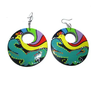 Fashion Earrings Bold and Beautiful !. Metarial:- Wood, size about 60mm