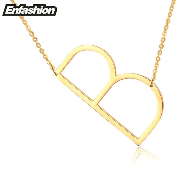 Fashion Letter Necklaces Pendants Alfabet Initial Necklace Gold ColorStainless Steel Choker Necklace Women Jewelry Kolye Collier