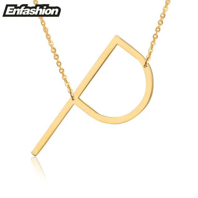 Fashion Letter Necklaces Pendants Alfabet Initial Necklace Gold ColorStainless Steel Choker Necklace Women Jewelry Kolye Collier