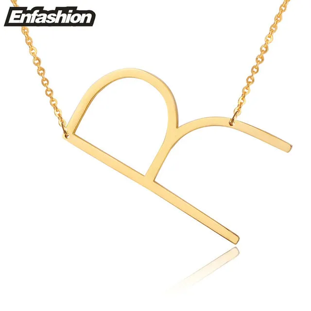 Fashion Letter Necklaces Pendants Alfabet Initial Necklace Gold ColorStainless Steel Choker Necklace Women Jewelry Kolye Collier