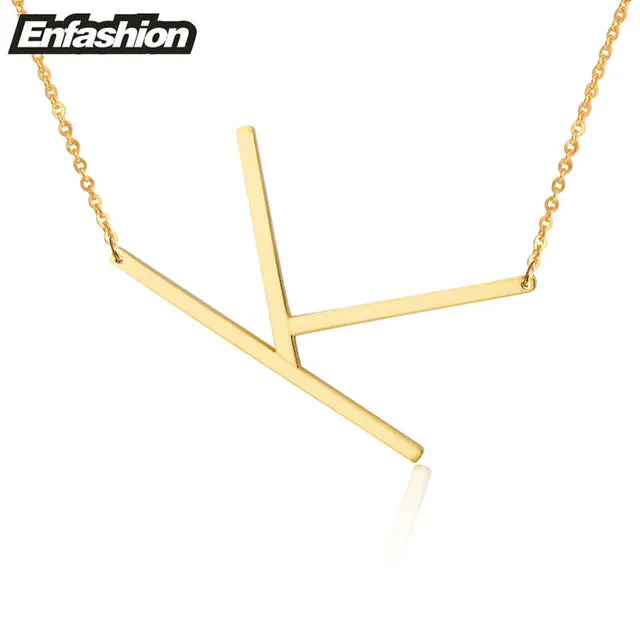 Fashion Letter Necklaces Pendants Alfabet Initial Necklace Gold ColorStainless Steel Choker Necklace Women Jewelry Kolye Collier