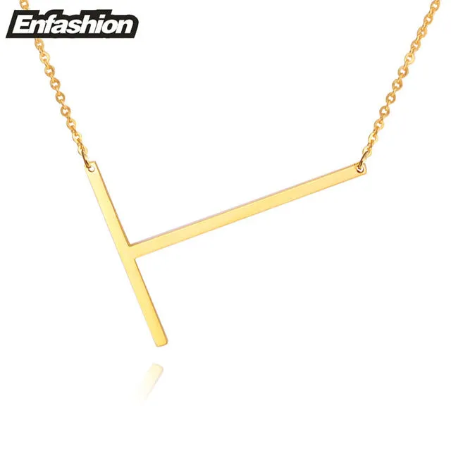 Fashion Letter Necklaces Pendants Alfabet Initial Necklace Gold ColorStainless Steel Choker Necklace Women Jewelry Kolye Collier