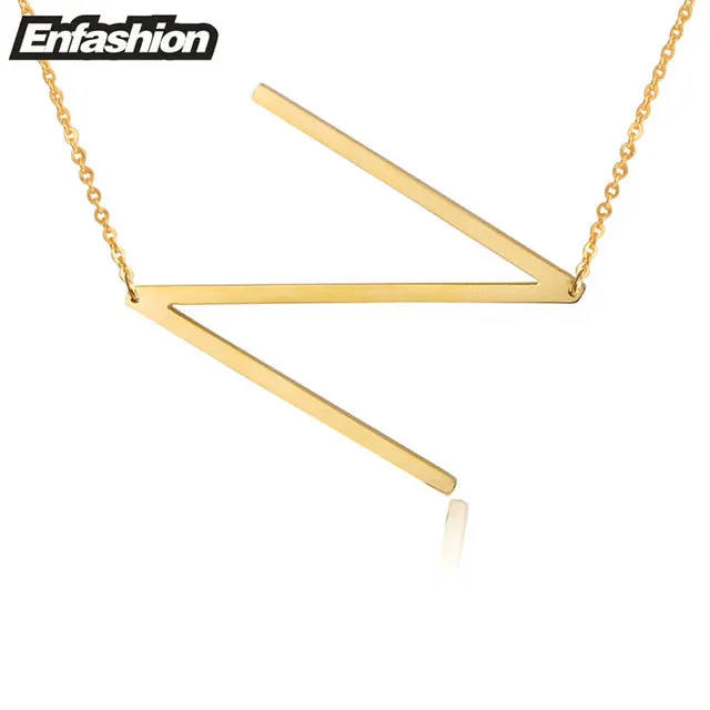 Fashion Letter Necklaces Pendants Alfabet Initial Necklace Gold ColorStainless Steel Choker Necklace Women Jewelry Kolye Collier