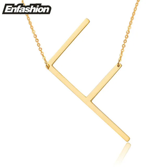 Fashion Letter Necklaces Pendants Alfabet Initial Necklace Gold ColorStainless Steel Choker Necklace Women Jewelry Kolye Collier