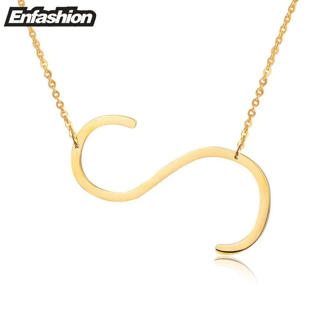 Fashion Letter Necklaces Pendants Alfabet Initial Necklace Gold ColorStainless Steel Choker Necklace Women Jewelry Kolye Collier