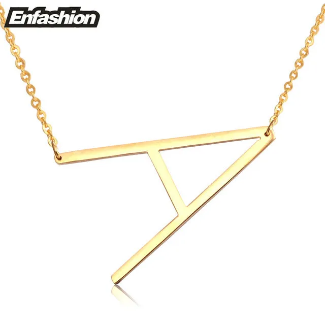 Fashion Letter Necklaces Pendants Alfabet Initial Necklace Gold ColorStainless Steel Choker Necklace Women Jewelry Kolye Collier