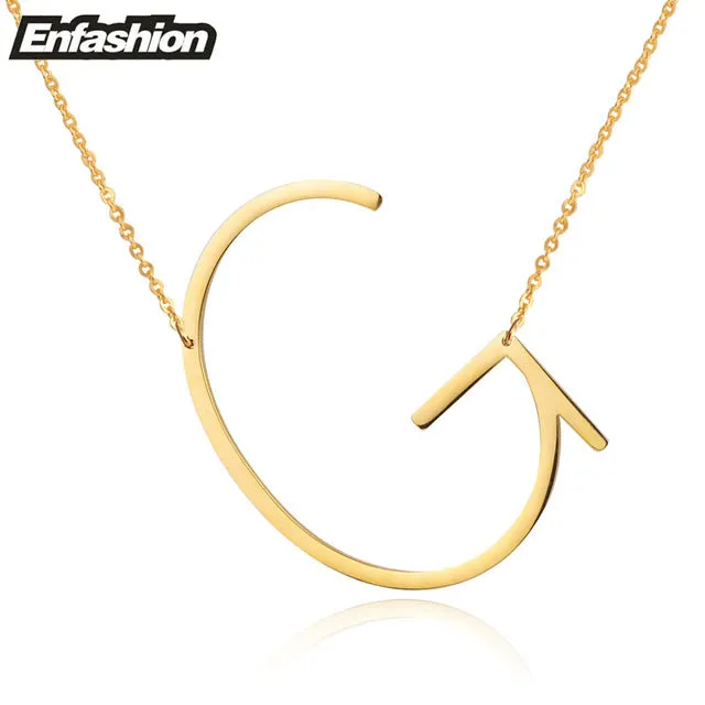 Fashion Letter Necklaces Pendants Alfabet Initial Necklace Gold ColorStainless Steel Choker Necklace Women Jewelry Kolye Collier