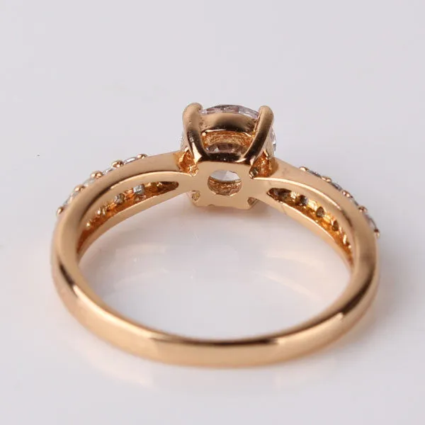 Fashion Wedding Elegant 18K Gold Plated Rings Jewelry AAA Cubic Zirconia Rings For Women