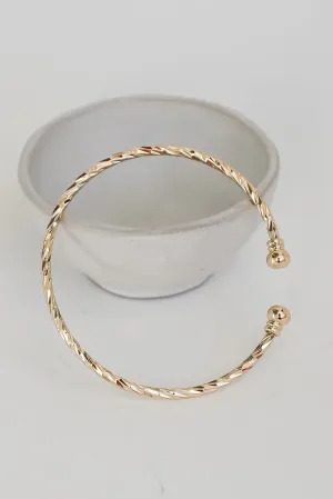 FINAL SALE - Eleanor Gold Twisted Cuff Bracelet