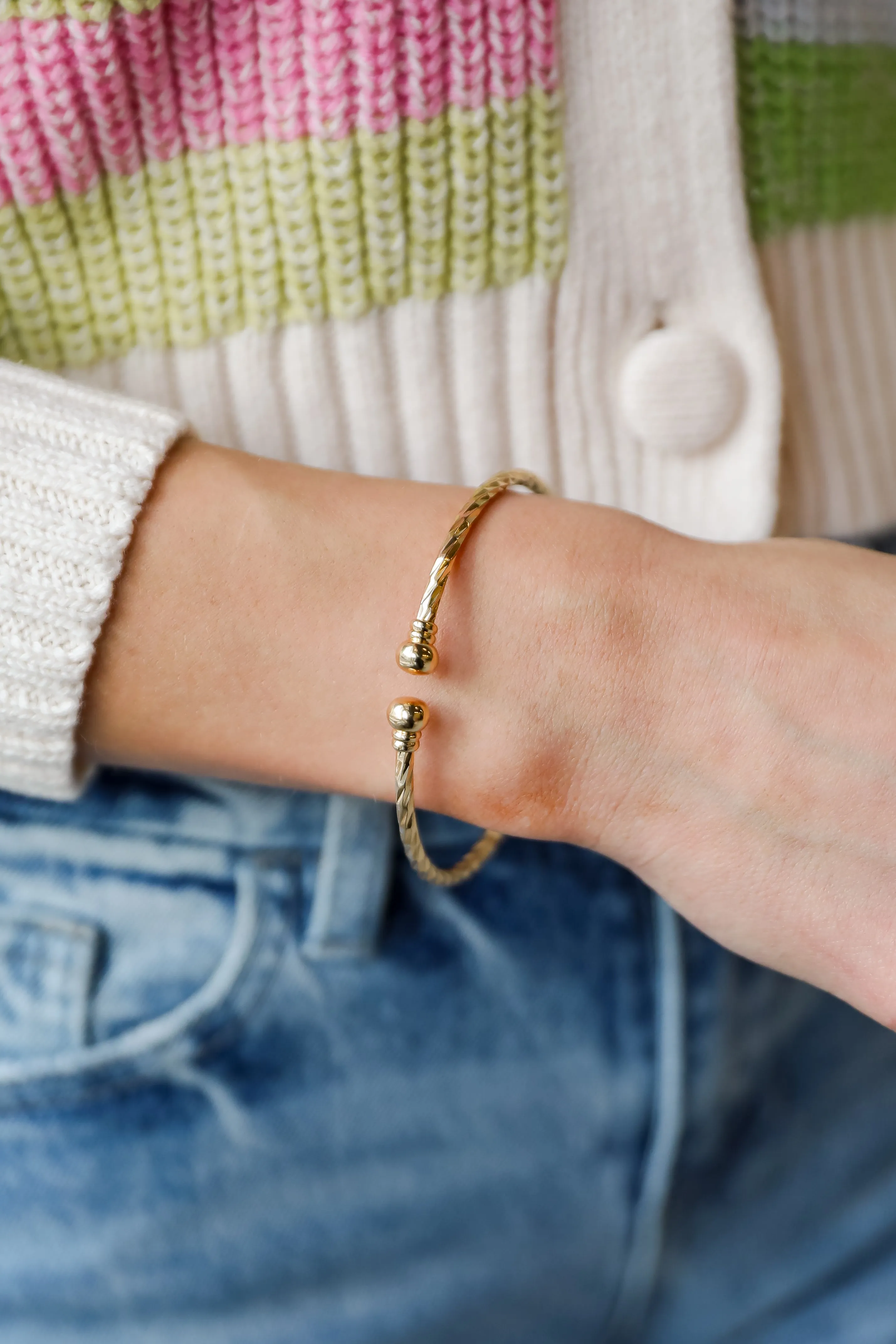 FINAL SALE - Eleanor Gold Twisted Cuff Bracelet