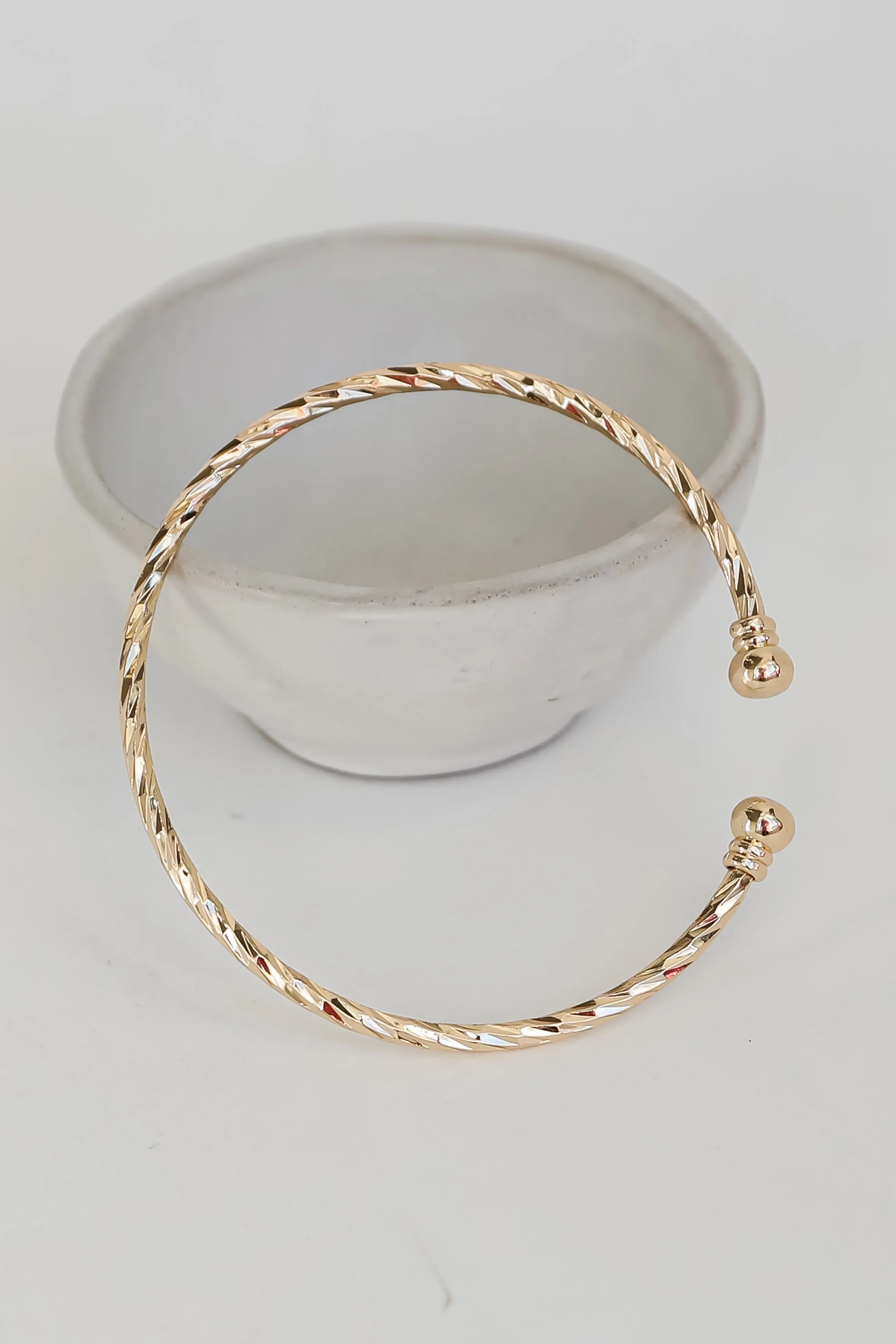 FINAL SALE - Eleanor Gold Twisted Cuff Bracelet