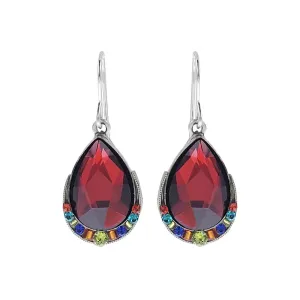 Firefly Mosaic Bold Ruby Red Teardrop Earrings