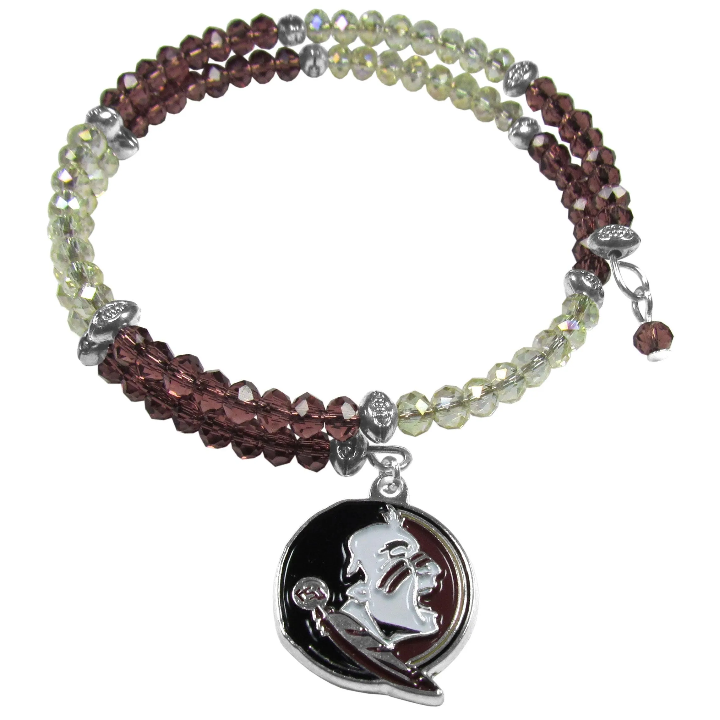 Florida St. Seminoles Crystal Memory Wire Bracelet