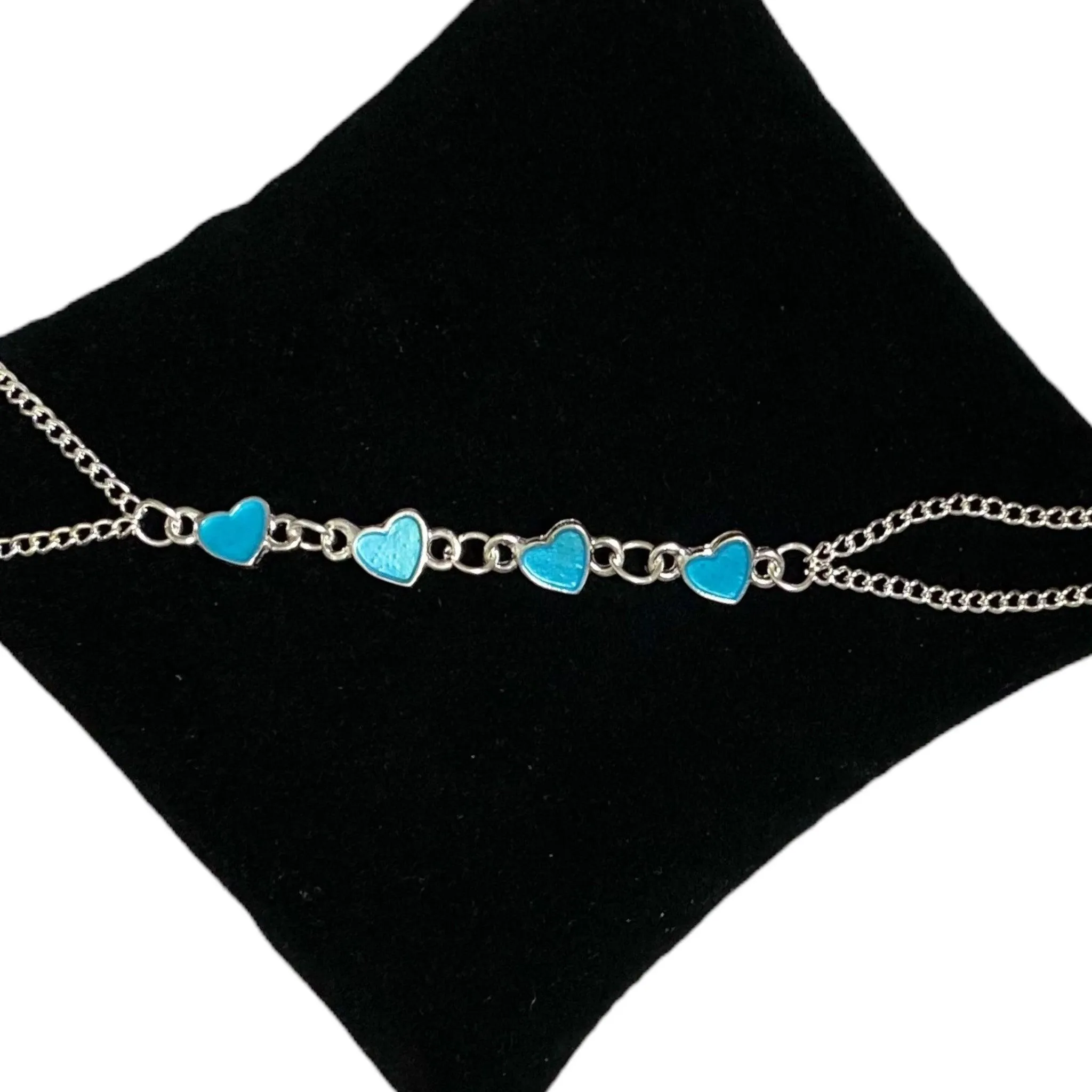 Glow-in-the-Dark Hearts Charming Anklet