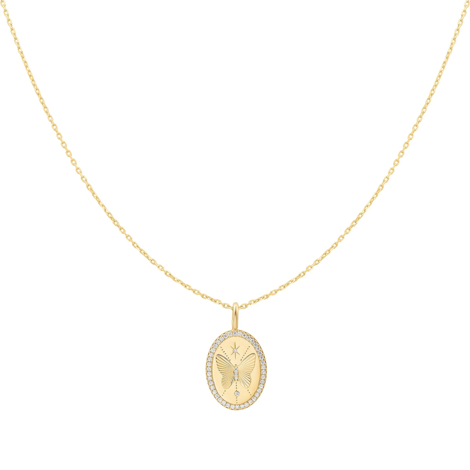 Gold Butterfly Pendant Necklace