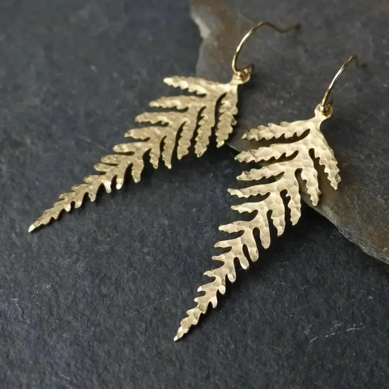 Gold Leaf-shaped Bohemian Earring