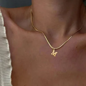 Gold Plated Alphabet Initial Letter Clavicle Collar Necklace