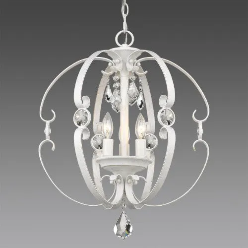 Golden Lighting Ella Pendant, 3-Light, French White, 18W (1323-3P FW AJDX)