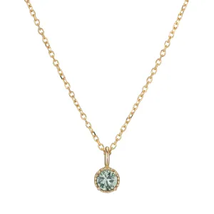 Green Sapphire Milgrain Necklace