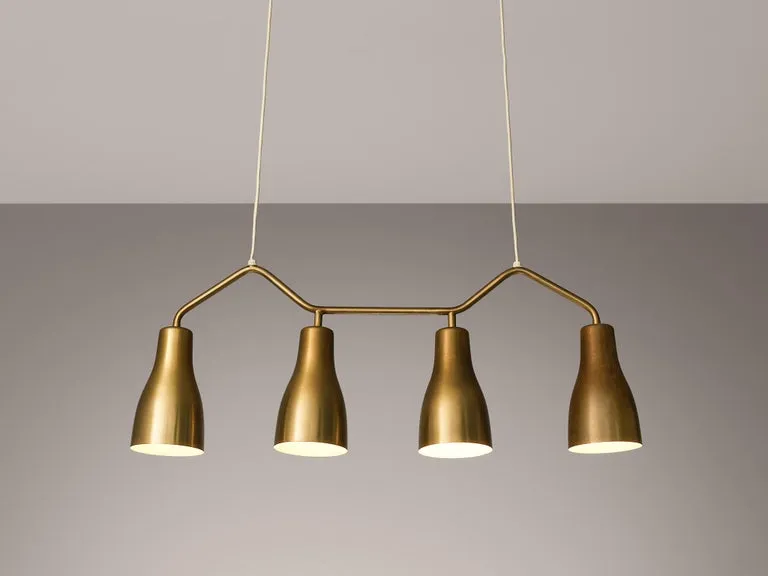 Hans Bergström for Ateljé Lyktan Chandelier in Brass