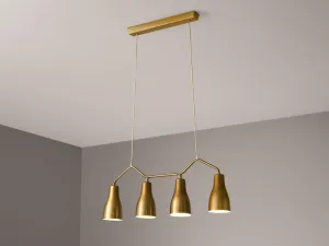 Hans Bergström for Ateljé Lyktan Chandelier in Brass